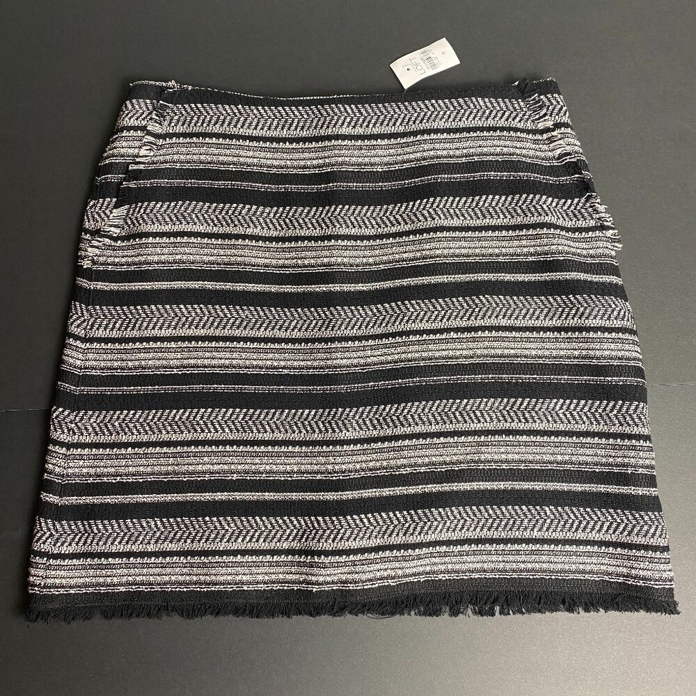NWT Ann Taylor LOFT Fringed Skirt (Lined) - Herringbone & Striped pattern - Wome